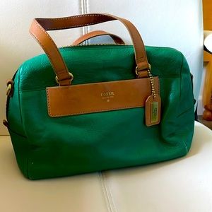 Green Leather Fossil Bag